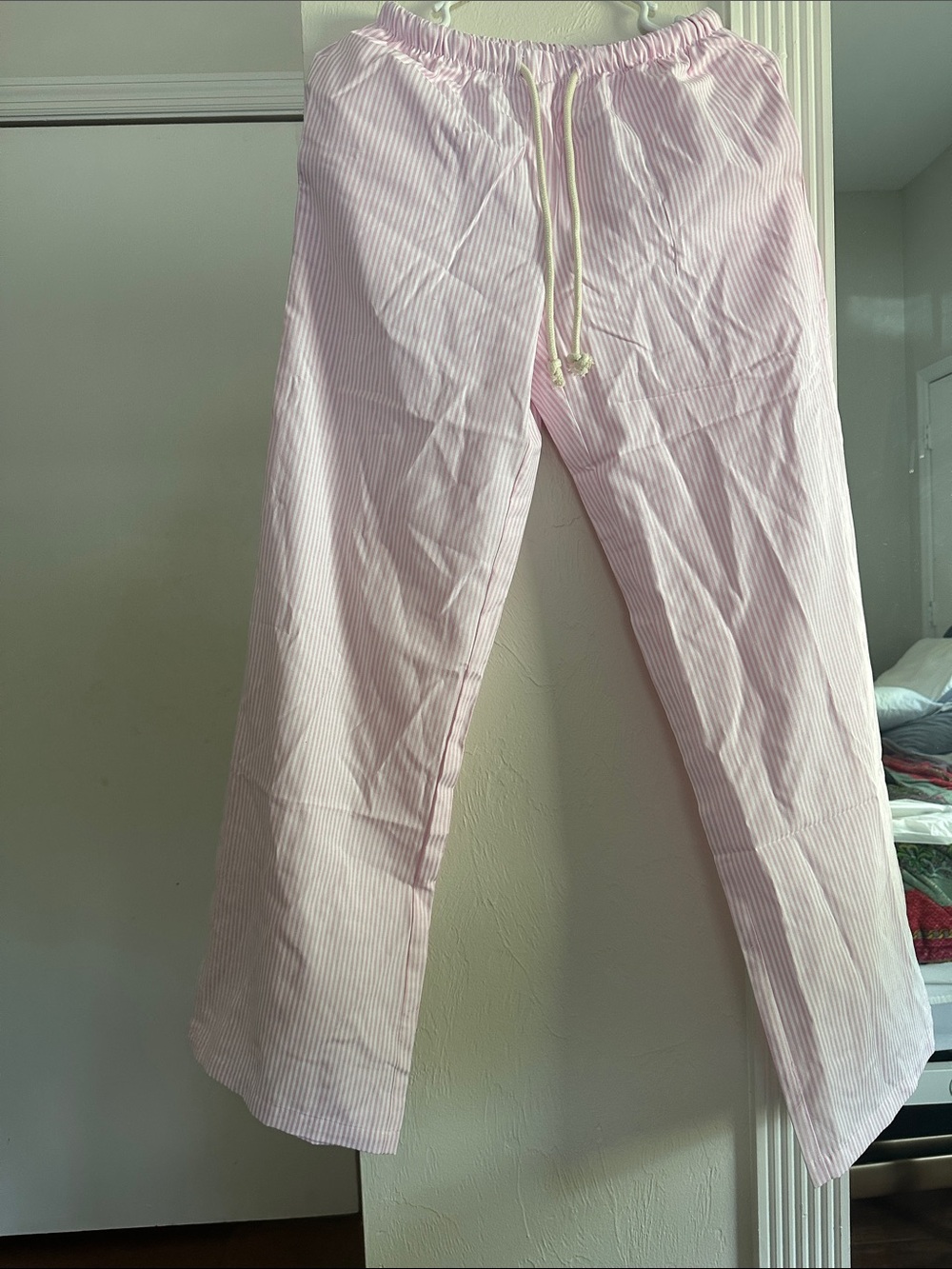 SHEIN Pink Striped Wide Leg Pants